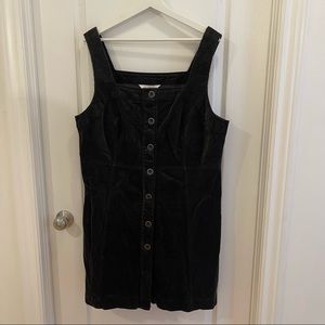 Addition Elle pinafore black corduroy dress with front buttons